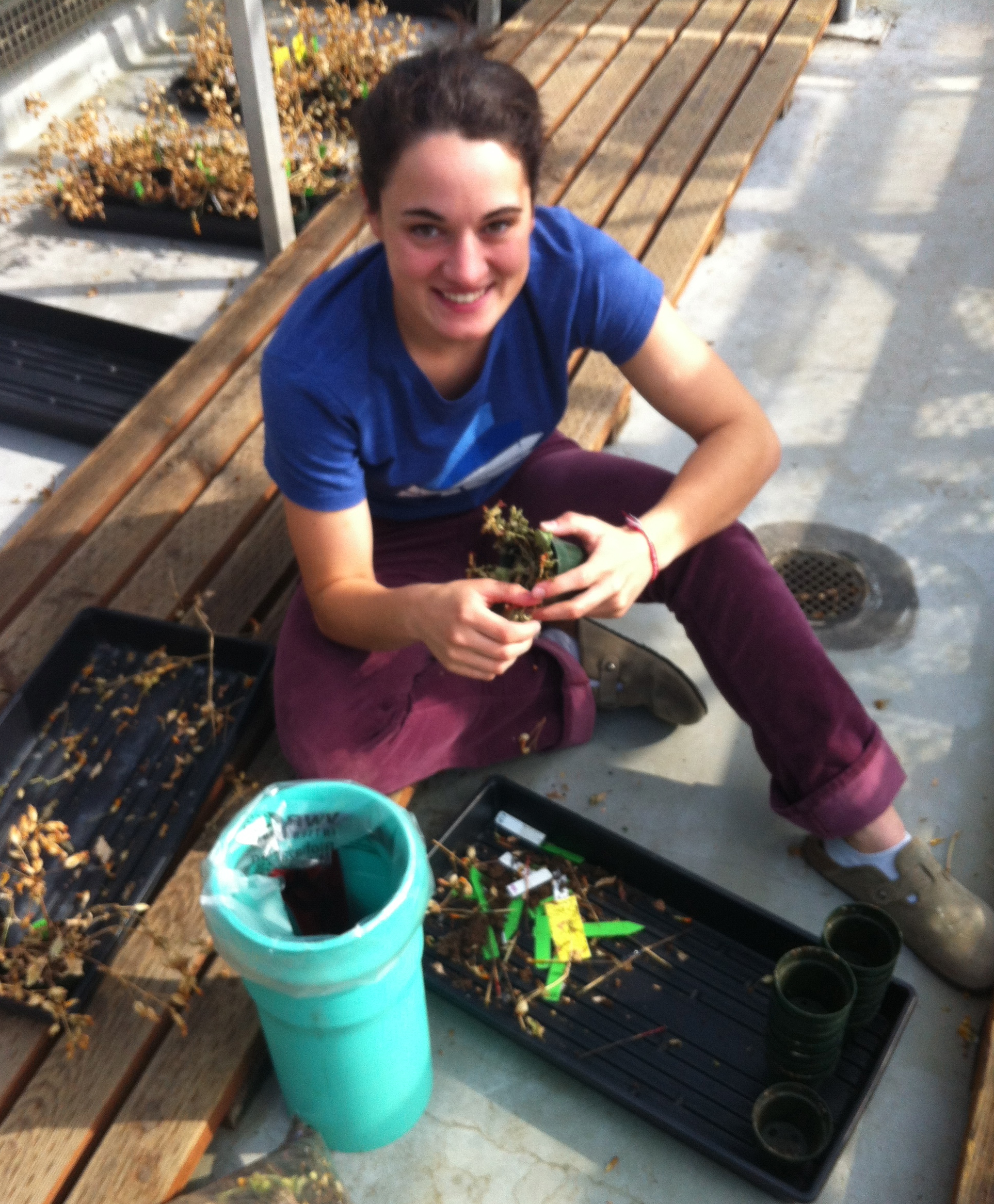 Celine in the greenhouse