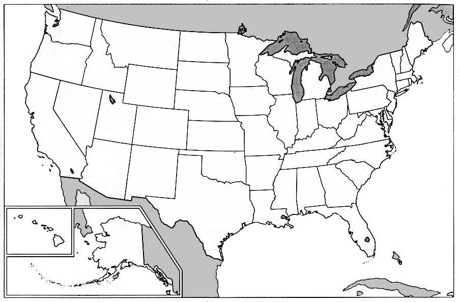 blank map of usa and canada. free printable usa fill in map