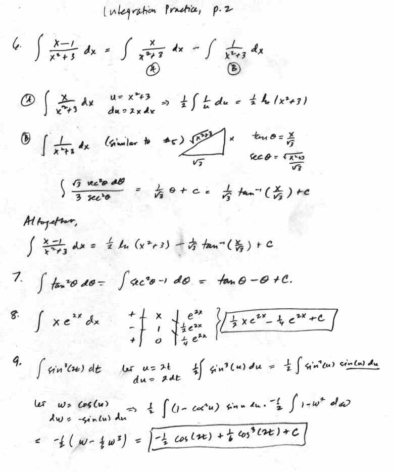 calculus 2 final exam with solutions